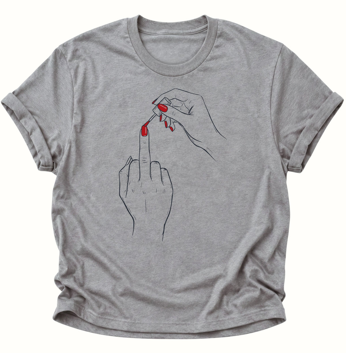Nagellack Mittelfinger Unisex T-Shirt Sport Grey - PINE & RIVER