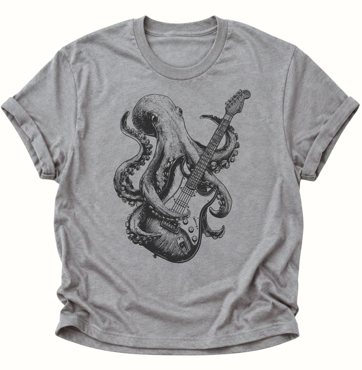 Kraken E-Gitarre Unisex T-Shirt Sport Grey - PINE & RIVER