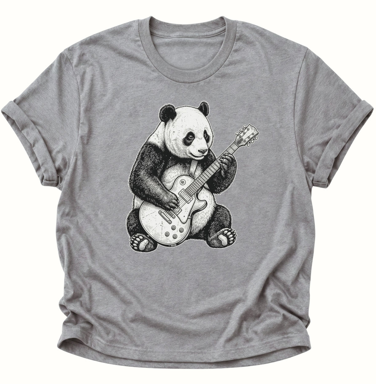 Panda E-Gitarre Unisex T-Shirt Sport Grey - PINE & RIVER
