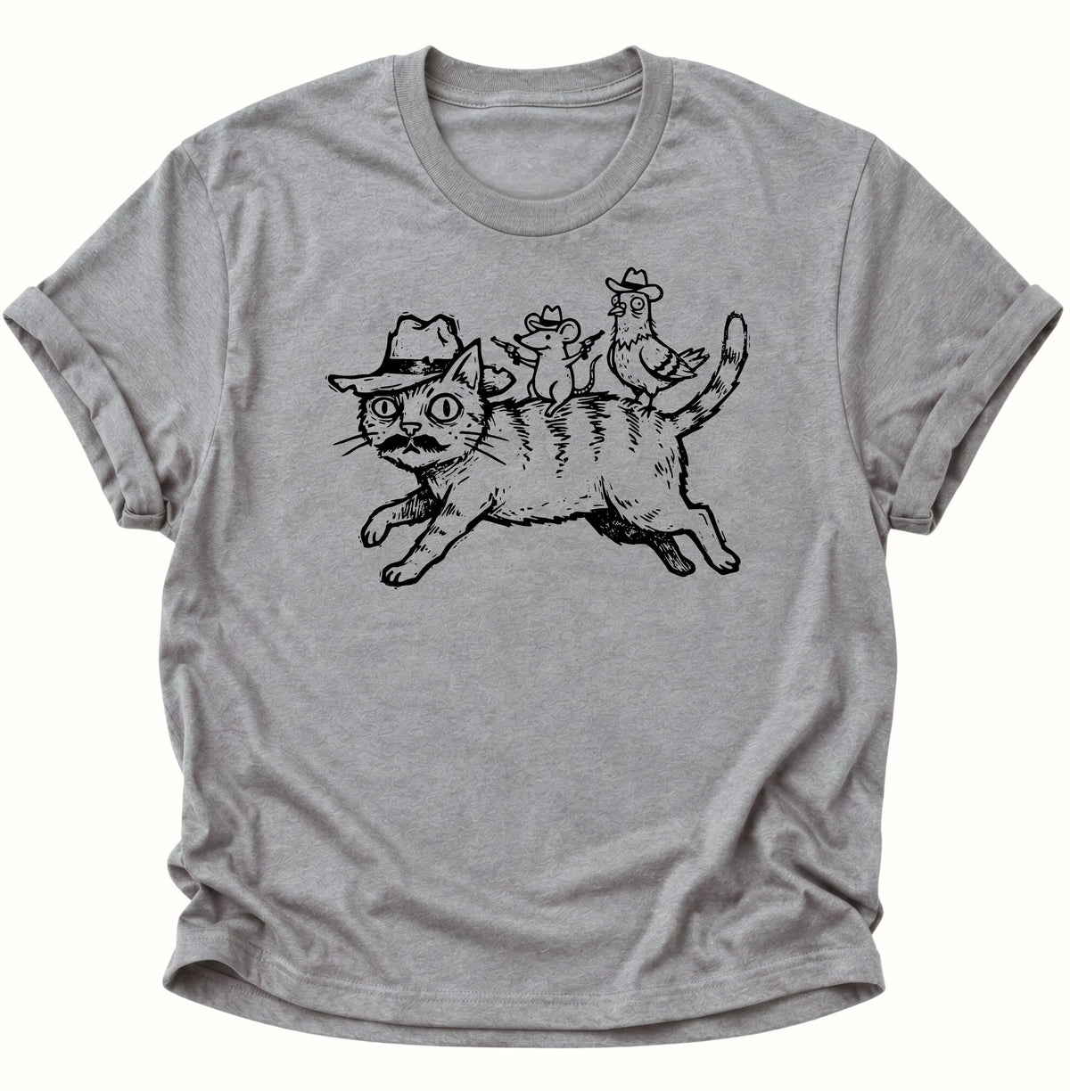 Crazy Katzen Gang Unisex T-Shirt Sport Grey - PINE & RIVER