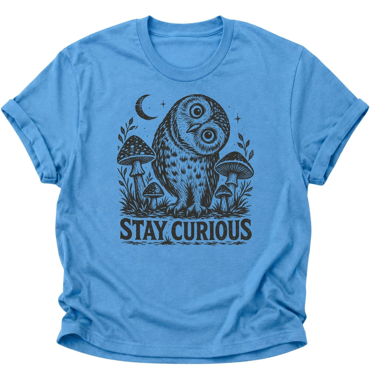 Stay Curious Eule Unisex T-Shirt Carolina Blue - PINE & RIVER