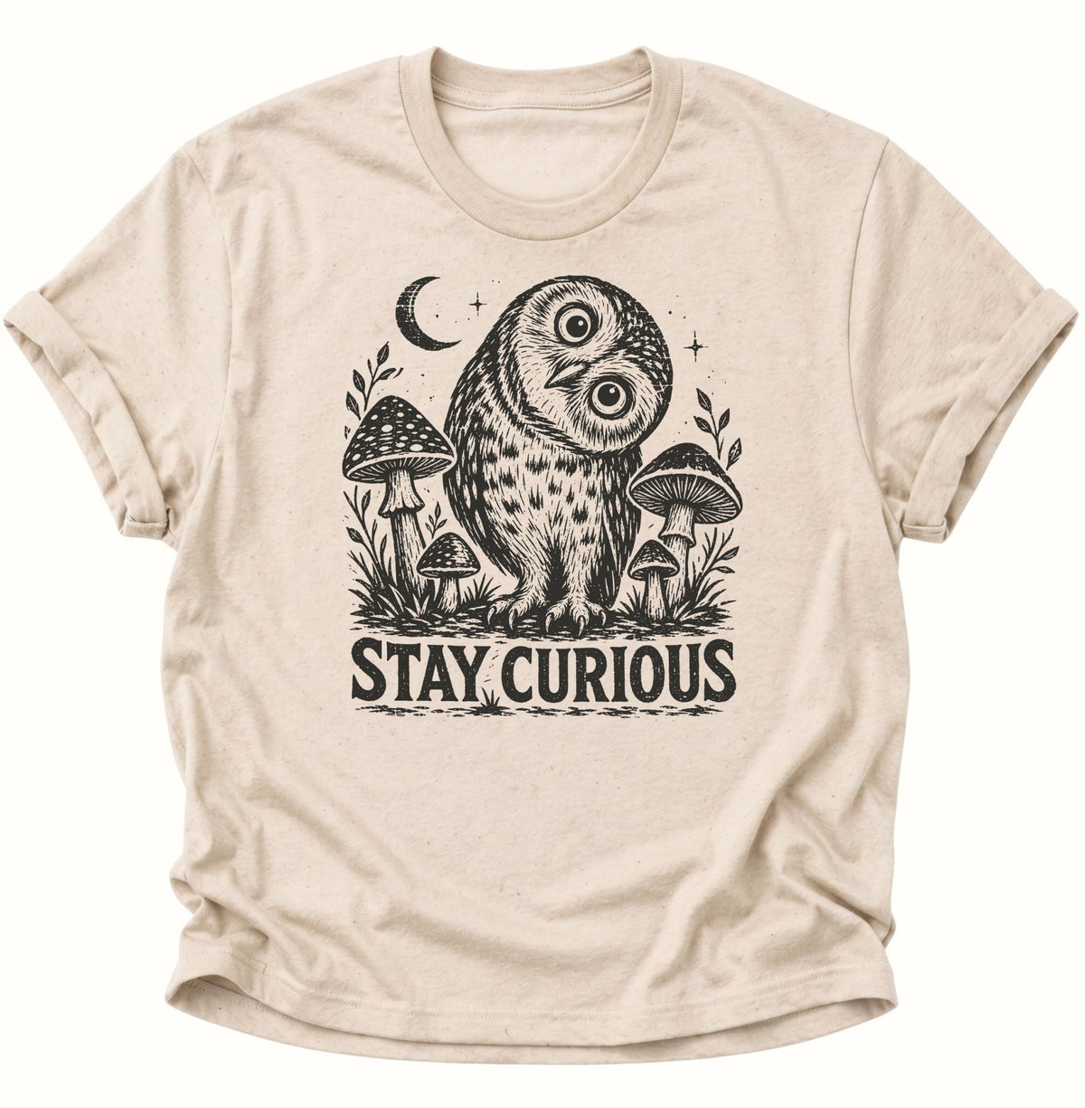 Stay Curious Eule Unisex T-Shirt Nature - PINE & RIVER