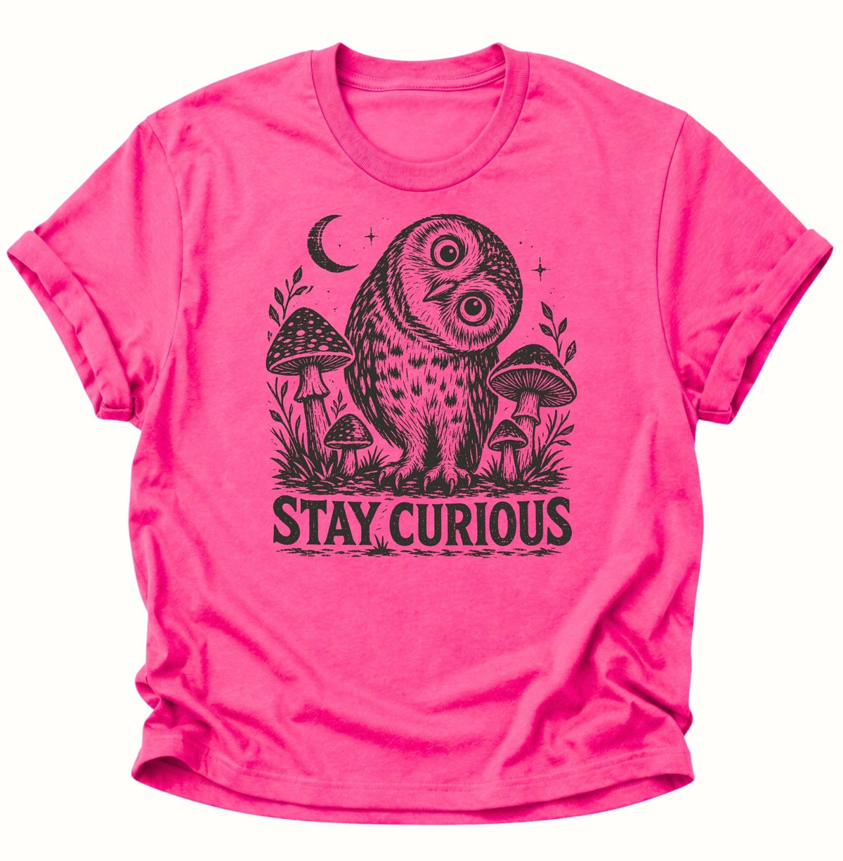 Stay Curious Eule Unisex T-Shirt Heliconia - PINE & RIVER