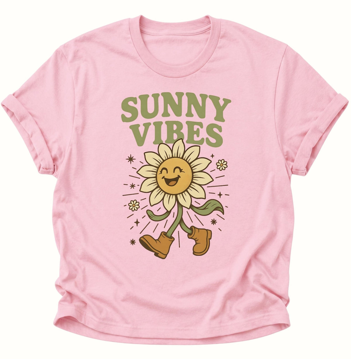 Sunny Vibes Sonnenblume Unisex T-Shirt Light Pink - PINE & RIVER