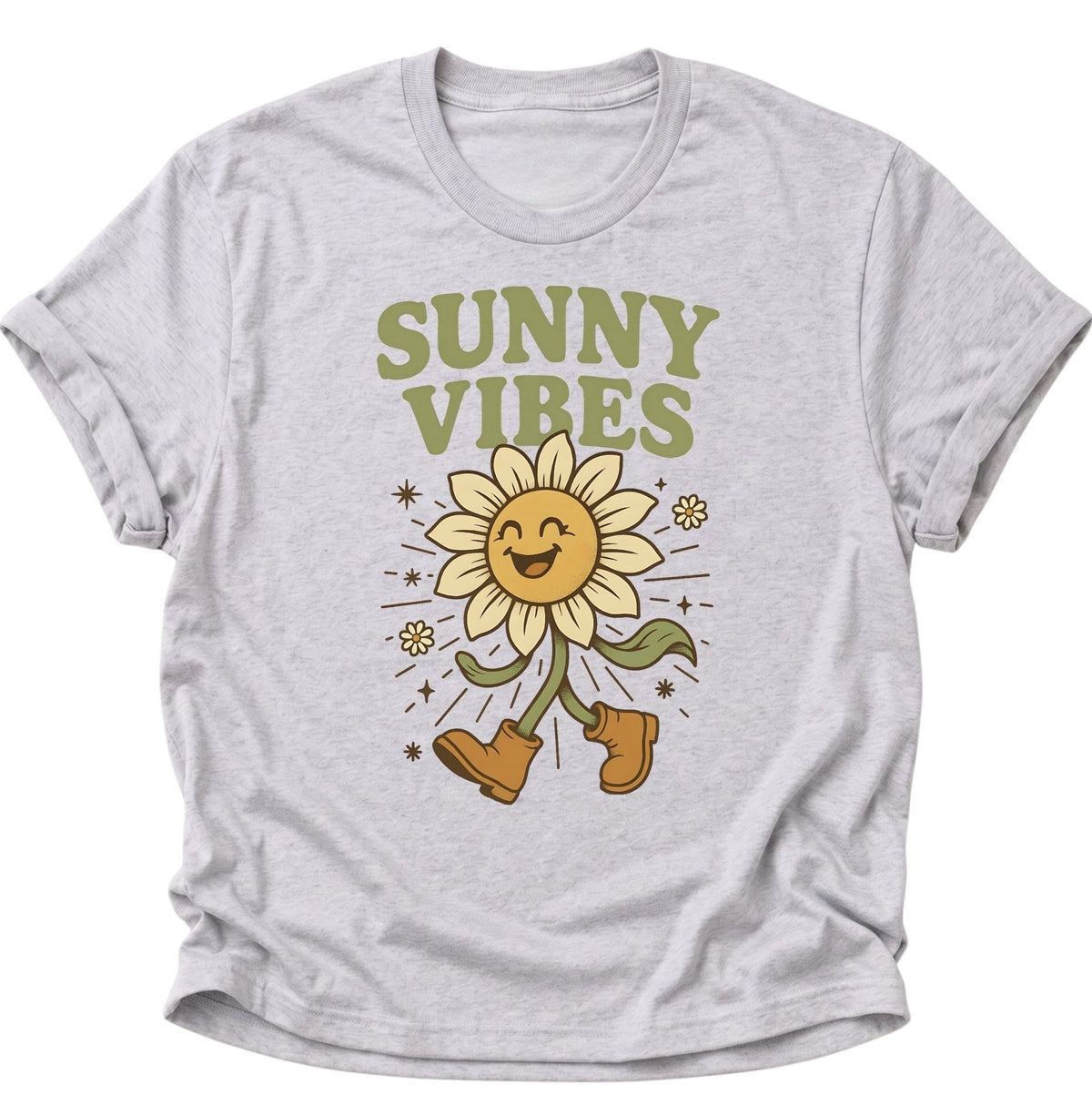 Sunny Vibes Sonnenblume Unisex T-Shirt Ash Grey - PINE & RIVER