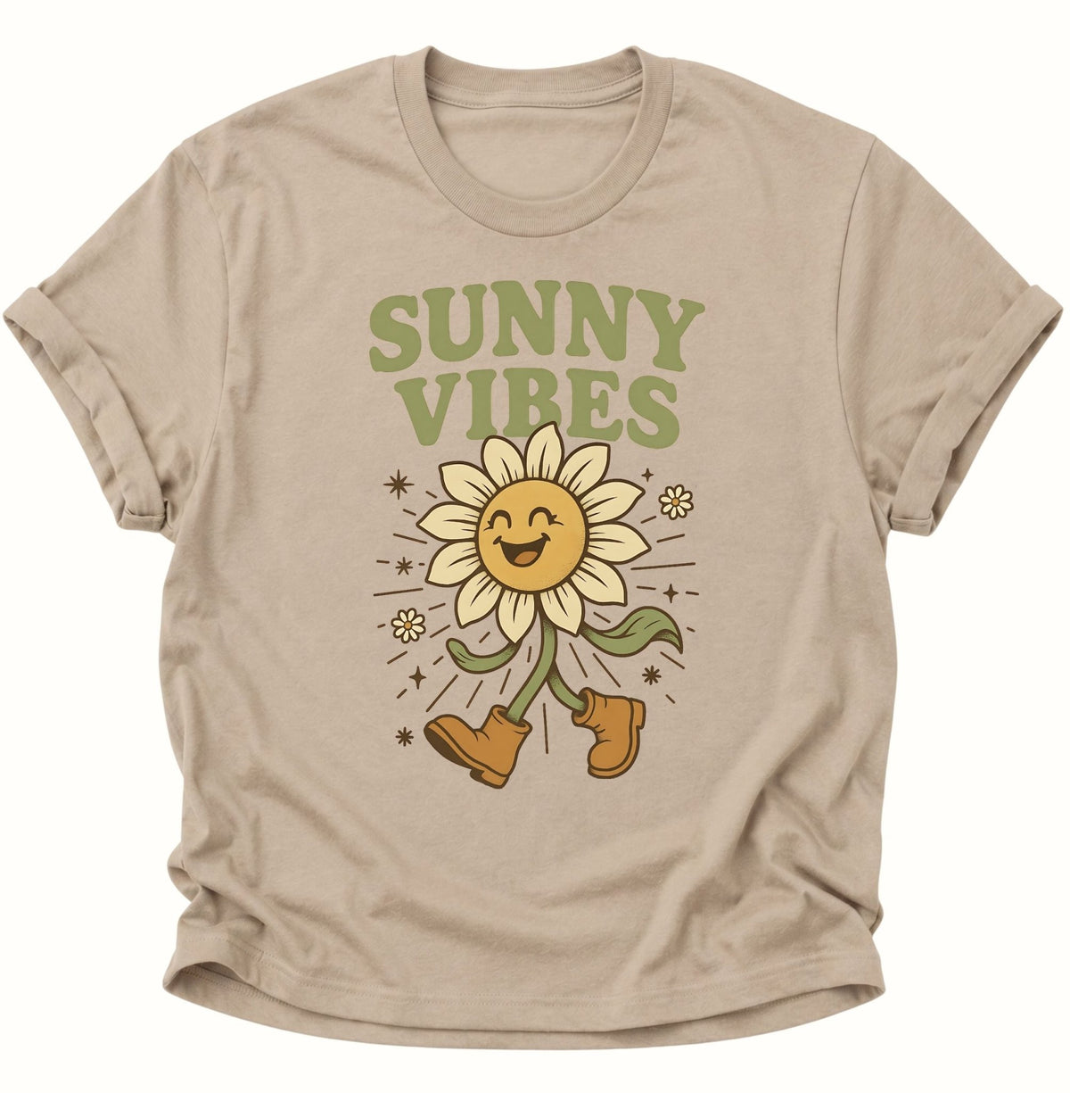 Sunny Vibes Sonnenblume Unisex T-Shirt Sand - PINE & RIVER