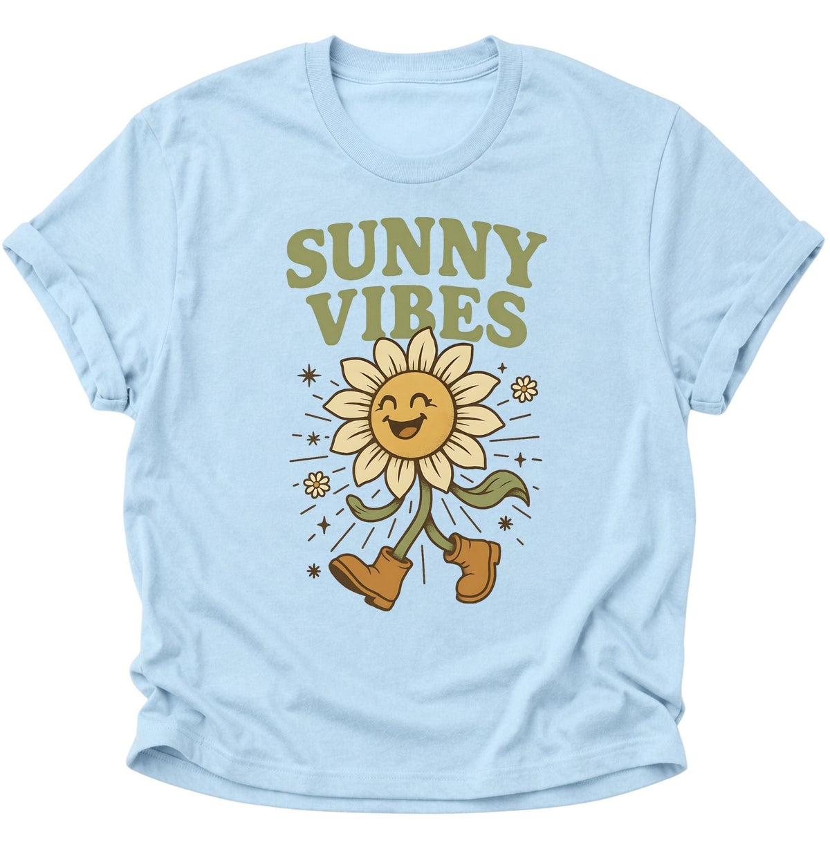 Sunny Vibes Sonnenblume Unisex T-Shirt Light Blue - PINE & RIVER