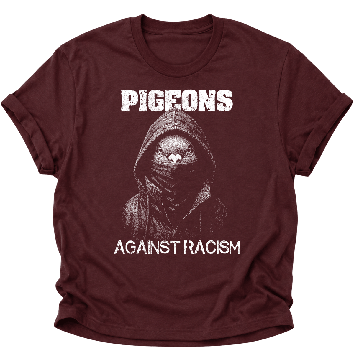 Taube gegen Rassismus Unisex T-Shirt Maroon - PINE & RIVER
