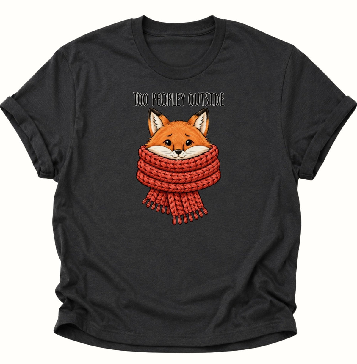 Too Peopley Outside Fuchs Unisex T-Shirt Schwarz - PINE & RIVER