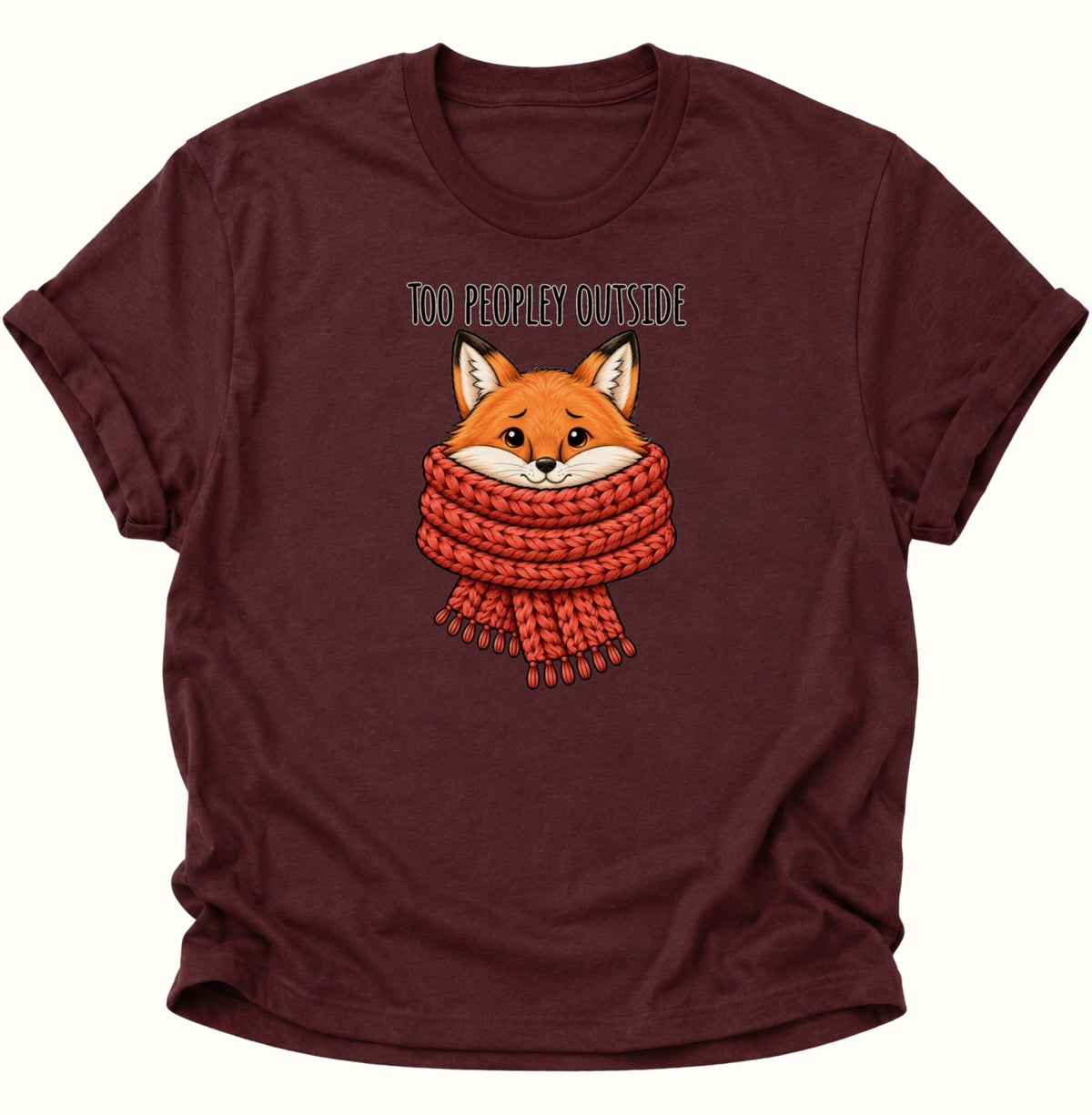 Too Peopley Outside Fuchs Unisex T-Shirt Maroon - PINE & RIVER