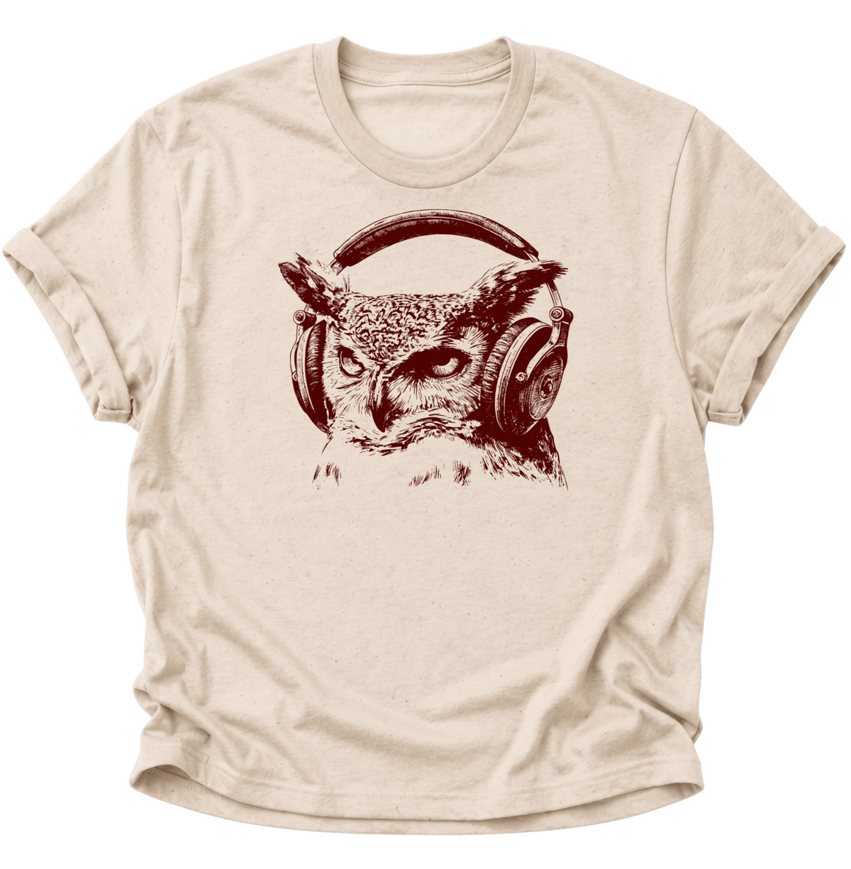 Uhu mit Kopfhörern Unisex T-Shirt Nature - PINE & RIVER