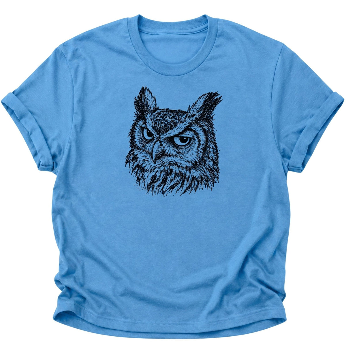 Uhu Porträt Unisex T-Shirt Carolina Blue - PINE & RIVER