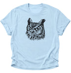 Uhu Porträt Unisex T-Shirt Light Blue - PINE & RIVER