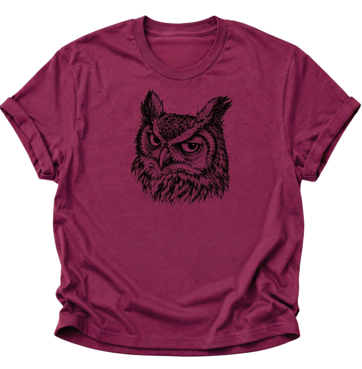 Uhu Porträt Unisex T-Shirt Cardinal Red - PINE & RIVER