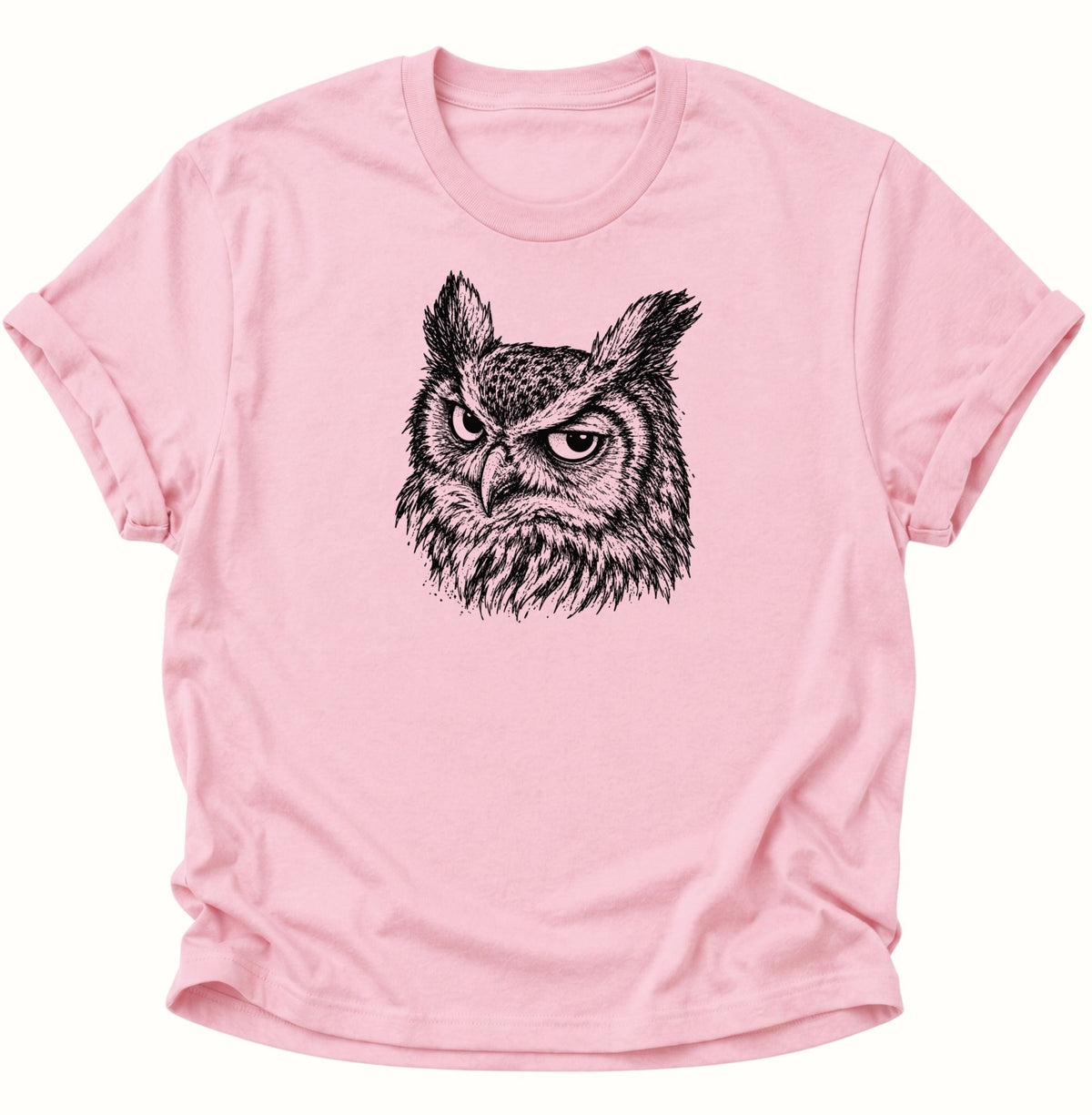 Uhu Porträt Unisex T-Shirt Light Pink - PINE & RIVER