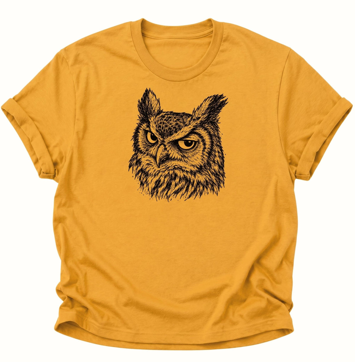 Uhu Porträt Unisex T-Shirt Gelb - PINE & RIVER