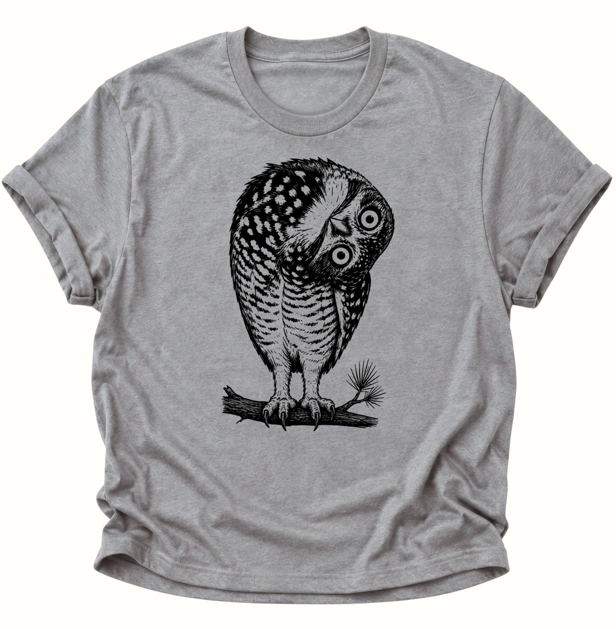 Verwirrte Eule Vogel Unisex T-Shirt Sport Grey - PINE & RIVER