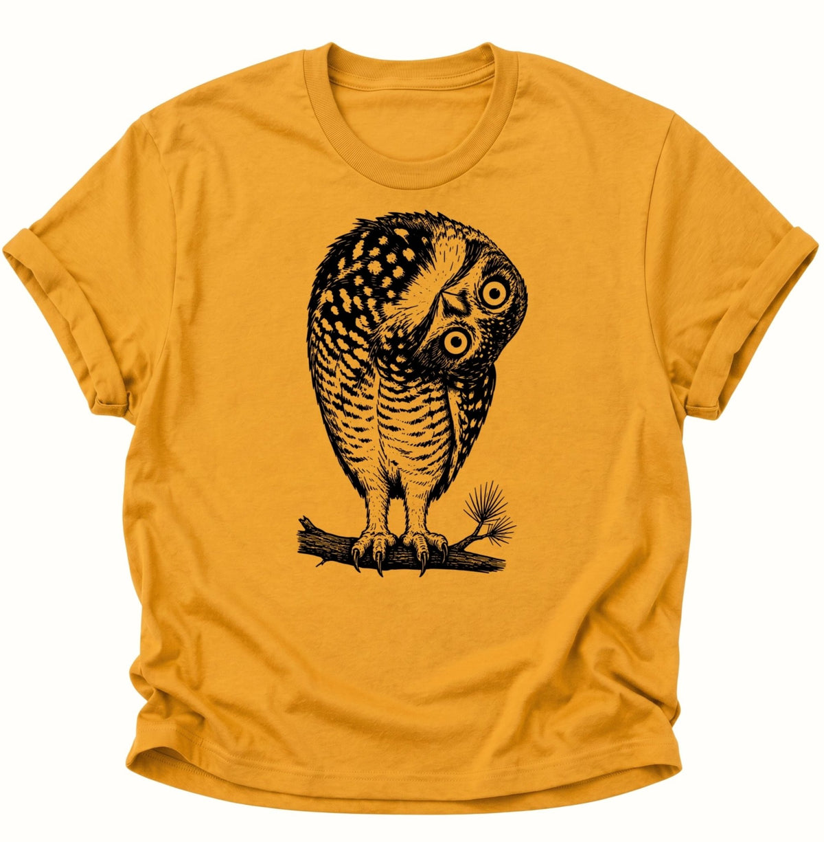 Verwirrte Eule Vogel Unisex T-Shirt Gelb - PINE & RIVER