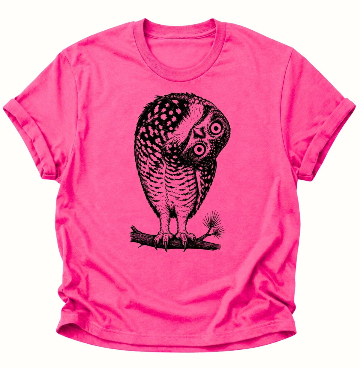 Verwirrte Eule Vogel Unisex T-Shirt Heliconia - PINE & RIVER