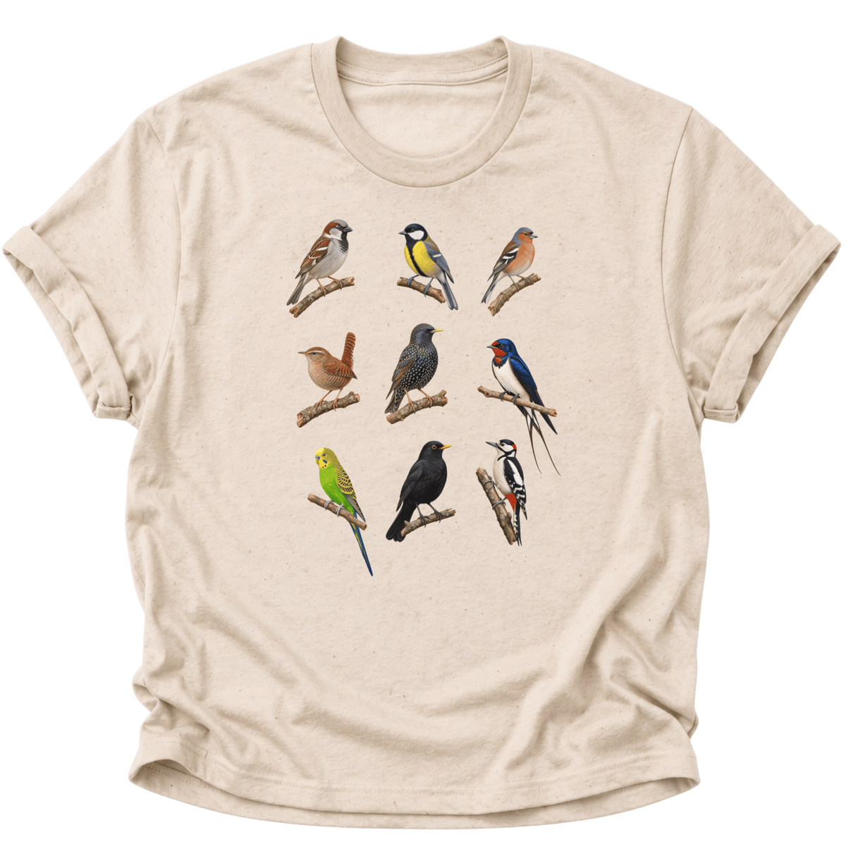 Vogelbeobachter Neun Vogelarten Unisex T-Shirt Nature - PINE & RIVER