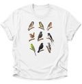 Vogelbeobachter Neun Vogelarten Unisex T-Shirt Weiß - PINE & RIVER