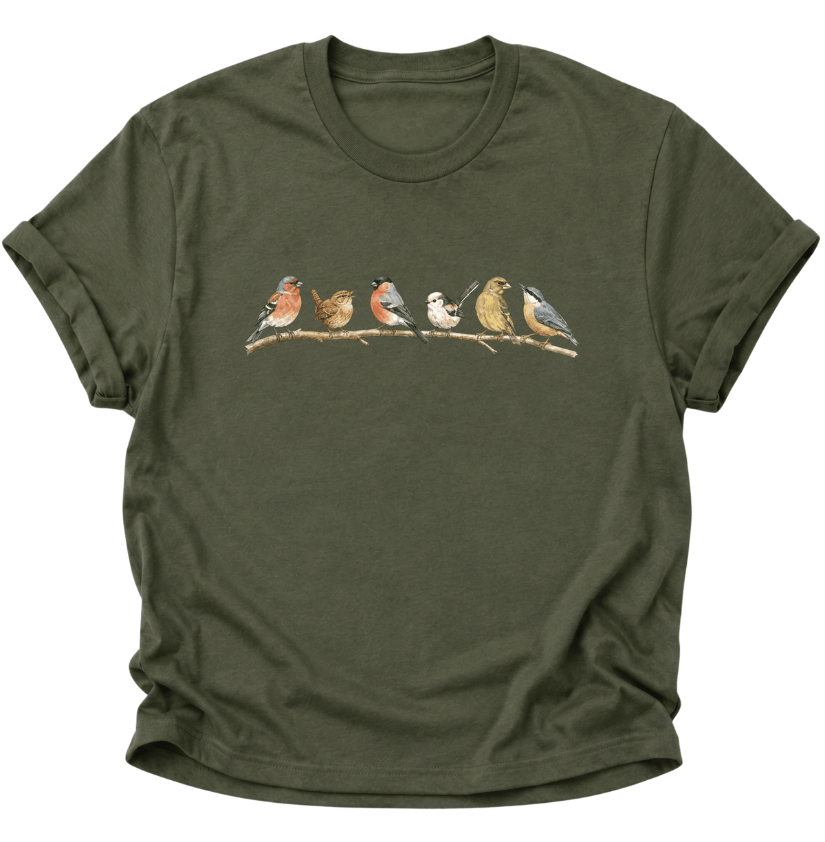 Vogelvielfalt Unisex T-Shirt Military Green - PINE & RIVER