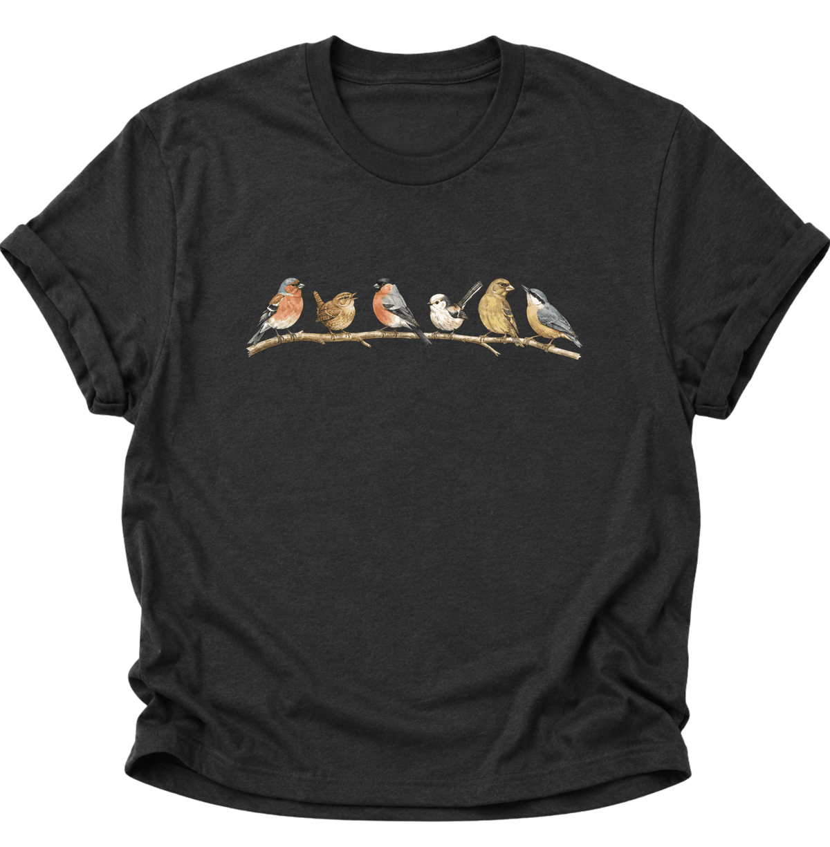 Vogelvielfalt Unisex T-Shirt Schwarz - PINE & RIVER