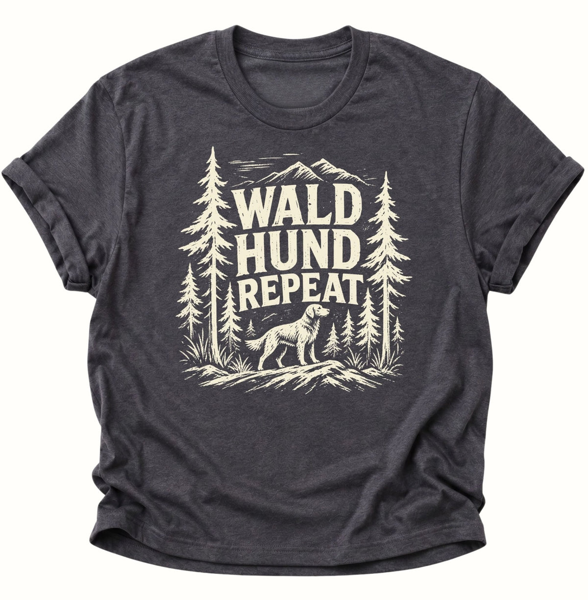 Wald Hund Repeat Unisex T-Shirt Dark Heather - PINE & RIVER