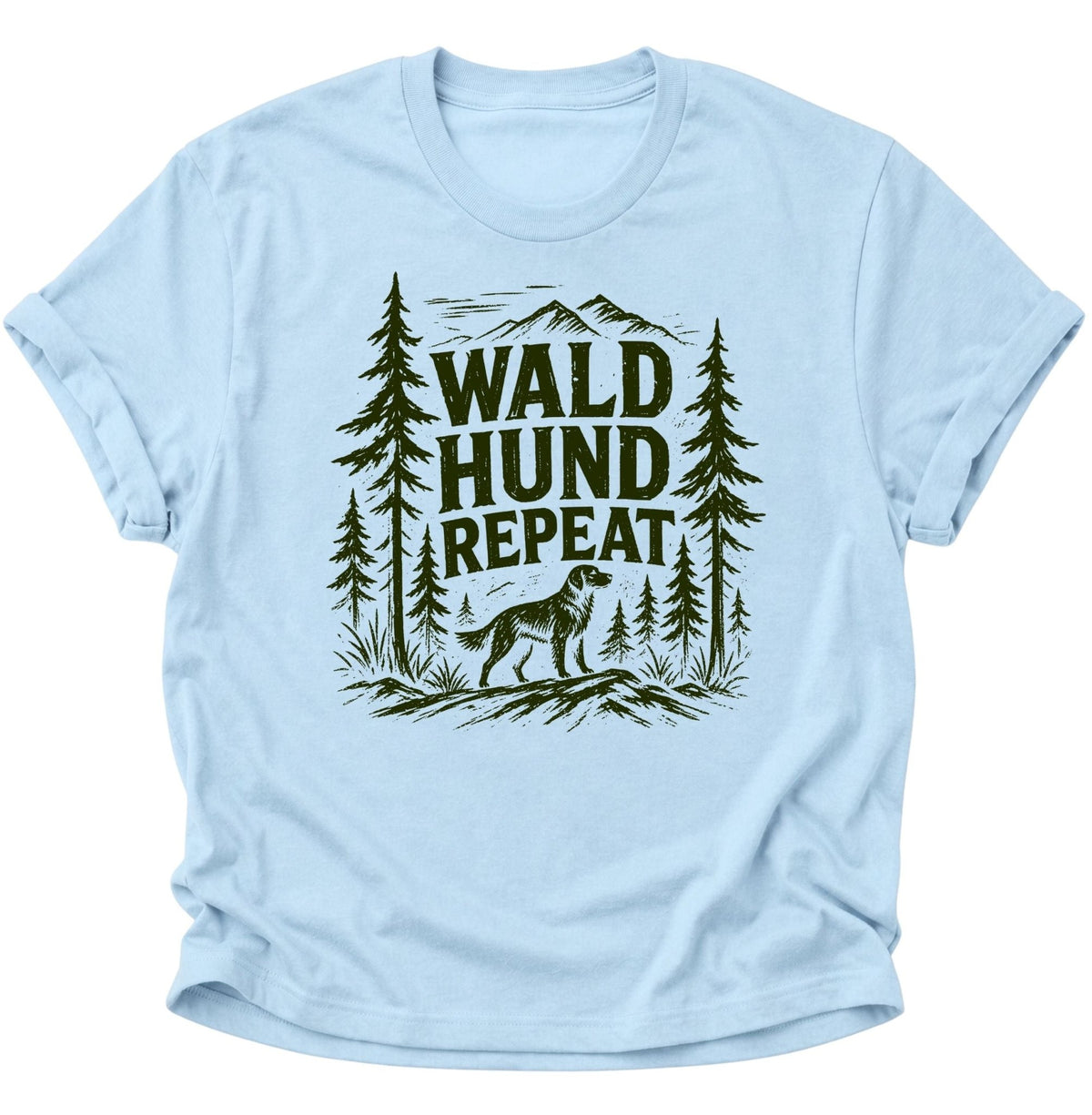 Wald Hund Repeat Unisex T-Shirt Light Blue - PINE & RIVER