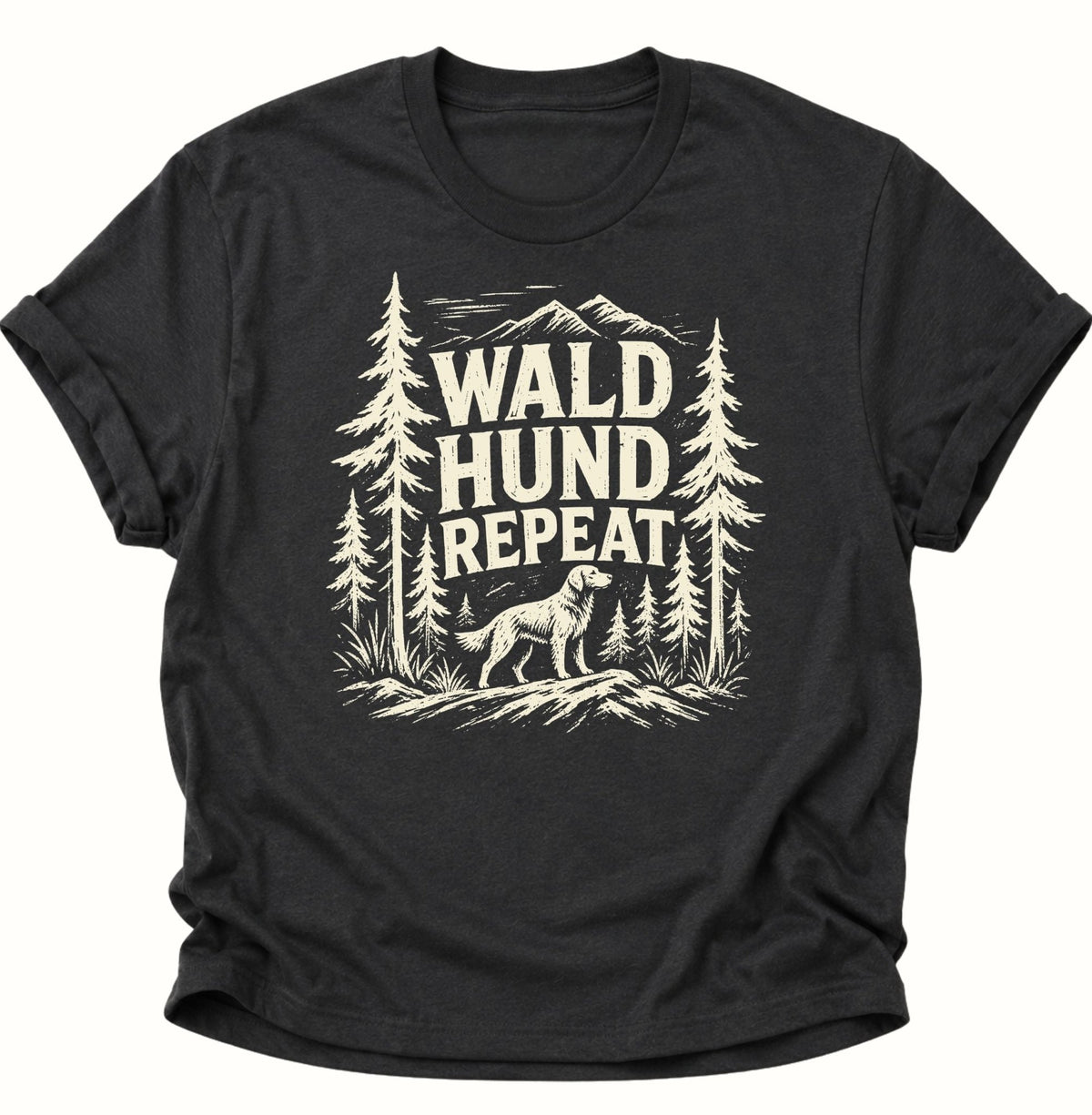 Wald Hund Repeat Unisex T-Shirt Schwarz - PINE & RIVER