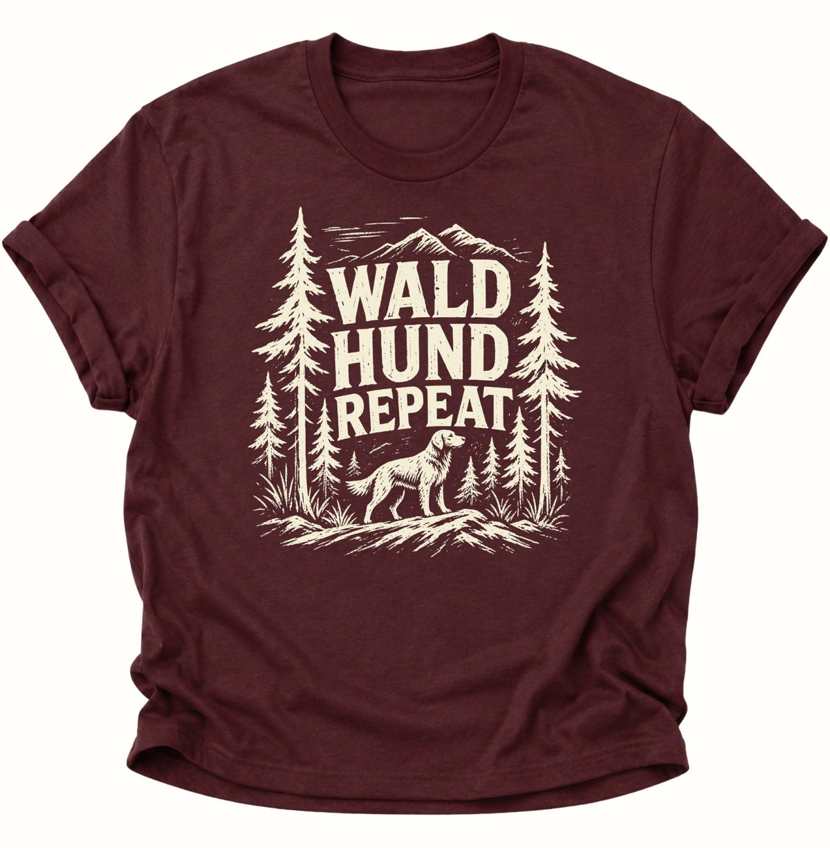 Wald Hund Repeat Unisex T-Shirt Maroon - PINE & RIVER