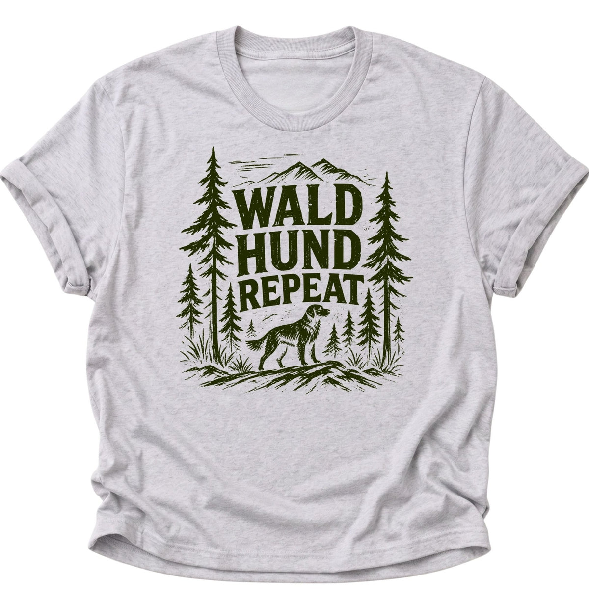 Wald Hund Repeat Unisex T-Shirt Ash Grey - PINE & RIVER