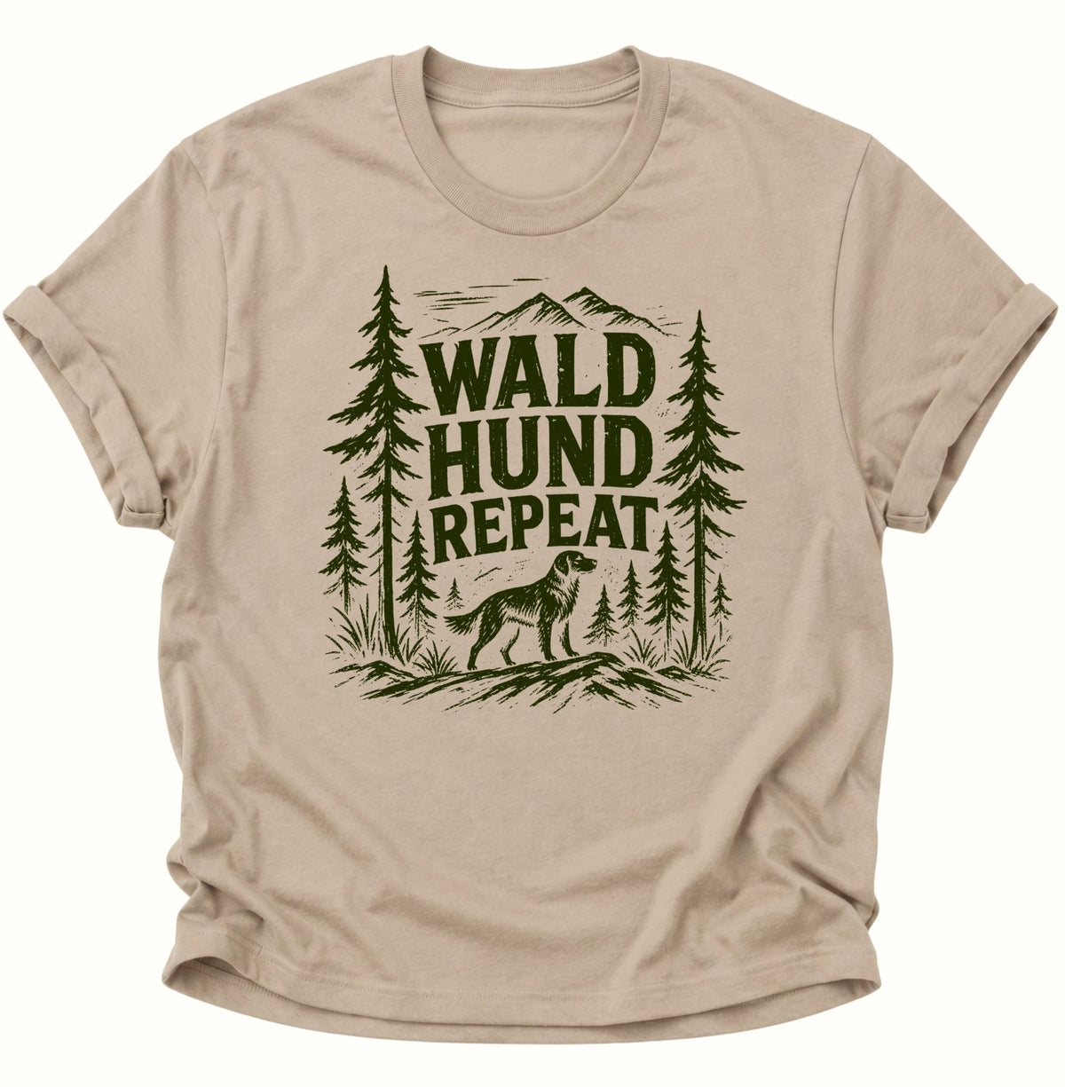 Wald Hund Repeat Unisex T-Shirt Sand - PINE & RIVER