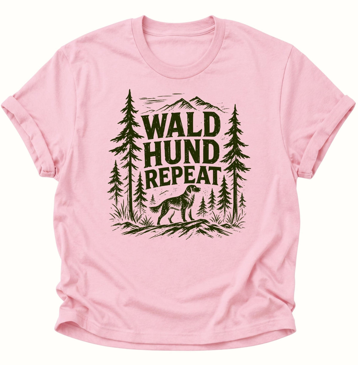 Wald Hund Repeat Unisex T-Shirt Light Pink - PINE & RIVER