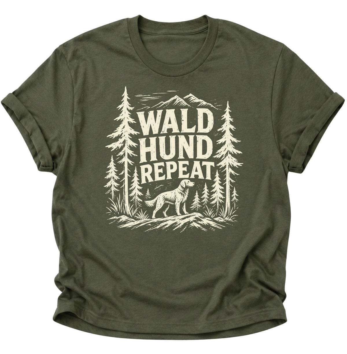 Wald Hund Repeat Unisex T-Shirt Military Green - PINE & RIVER