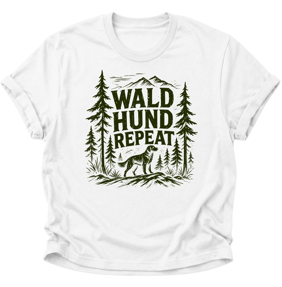 Wald Hund Repeat Unisex T-Shirt Weiß - PINE & RIVER