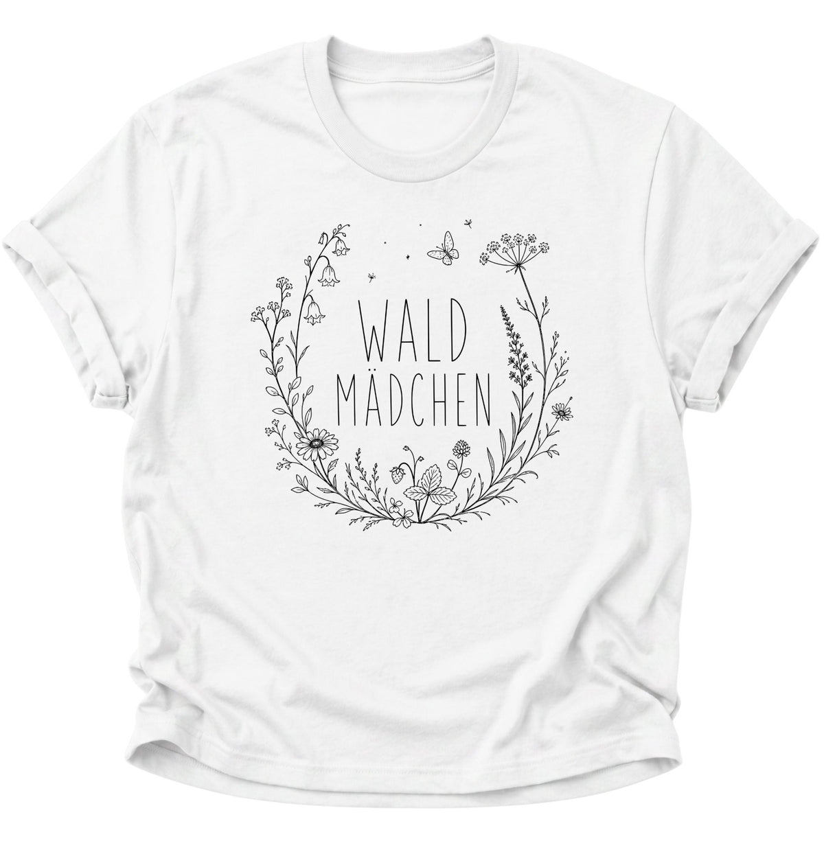 Waldmädchen Blumenkranz Unisex T-Shirt Weiß - PINE & RIVER