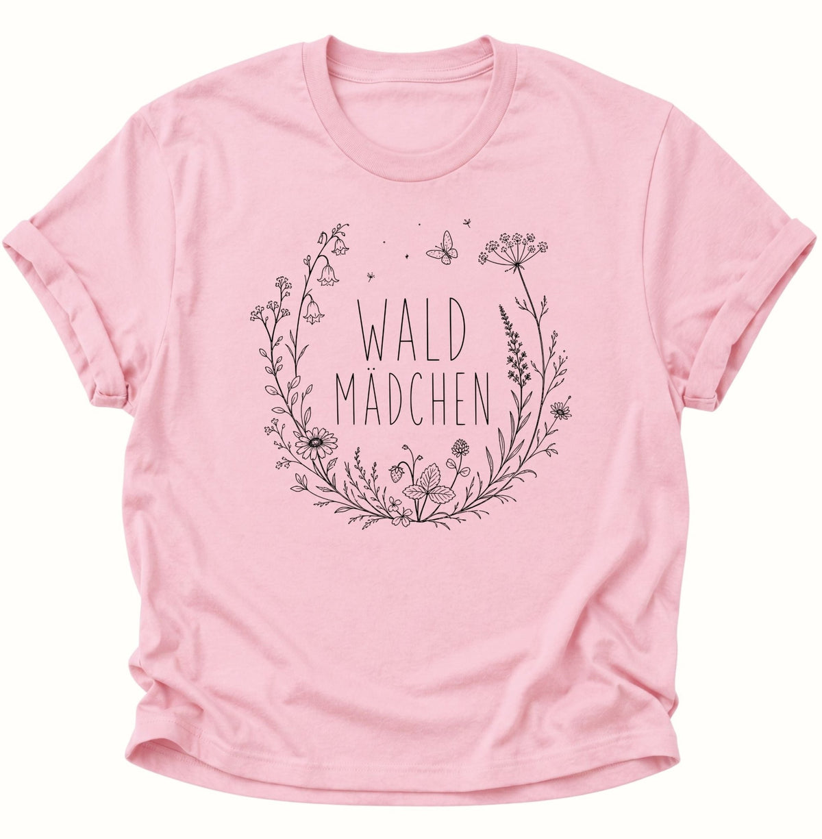 Waldmädchen Blumenkranz Unisex T-Shirt Light Pink - PINE & RIVER