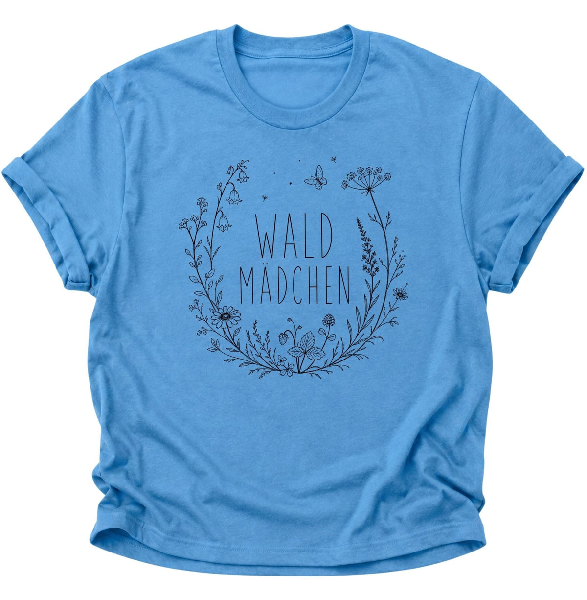 Waldmädchen Blumenkranz Unisex T-Shirt Carolina Blue - PINE & RIVER