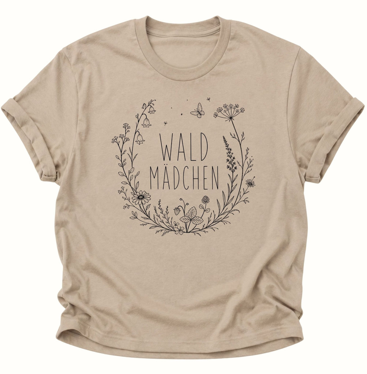 Waldmädchen Blumenkranz Unisex T-Shirt Sand - PINE & RIVER