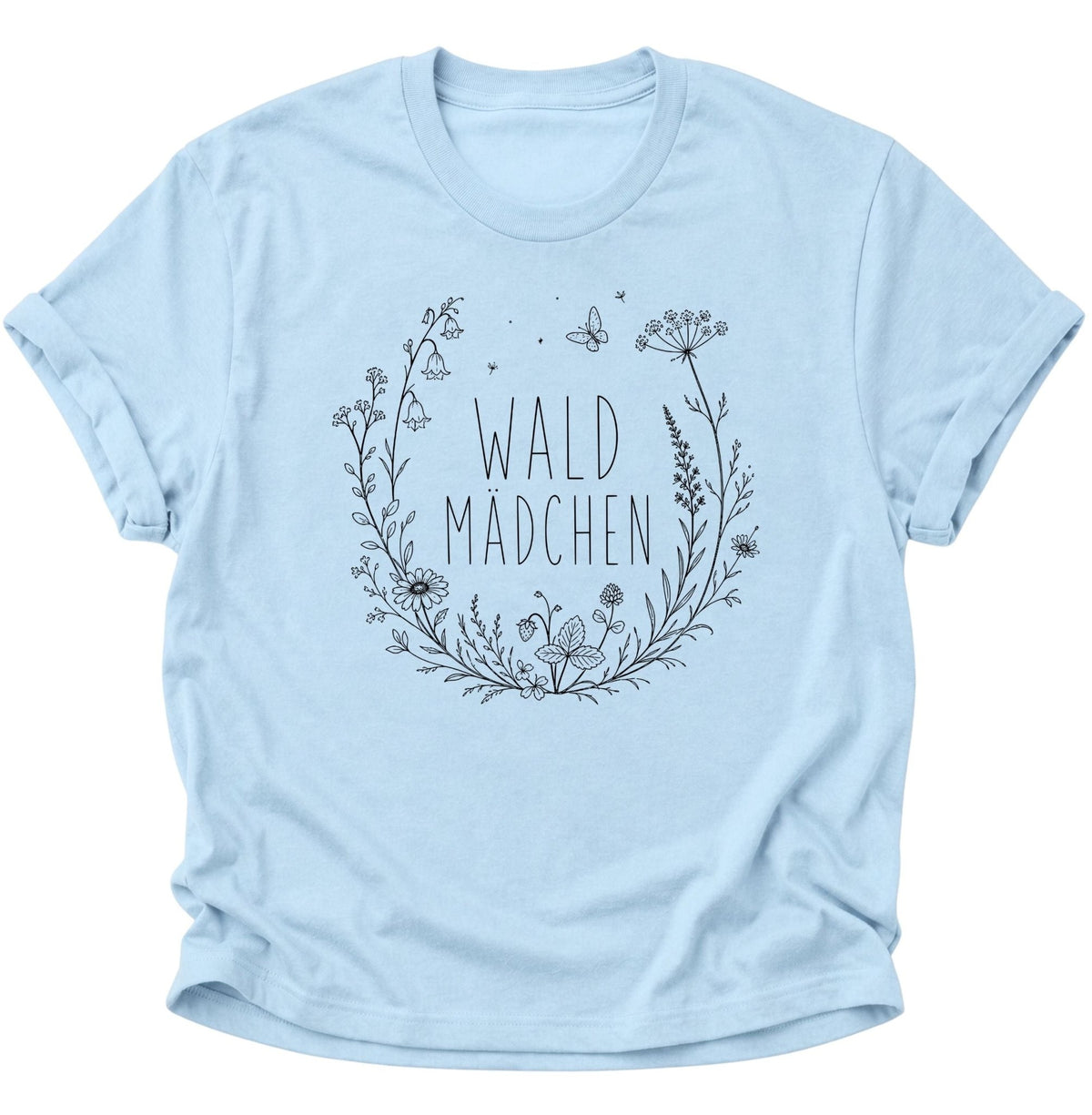 Waldmädchen Blumenkranz Unisex T-Shirt Light Blue - PINE & RIVER