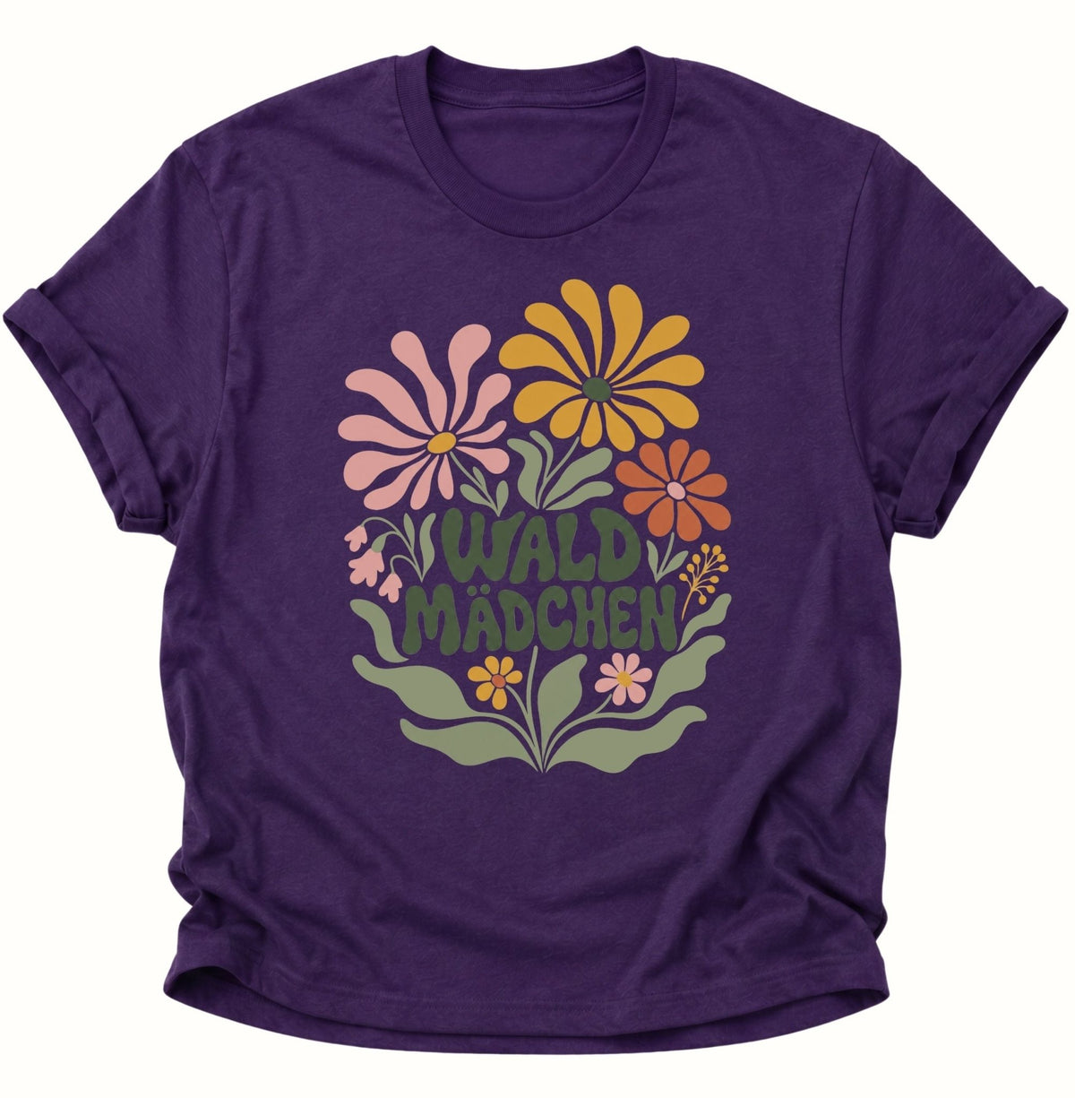 Waldmädchen Retro Blumen Unisex T-Shirt Purple - PINE & RIVER