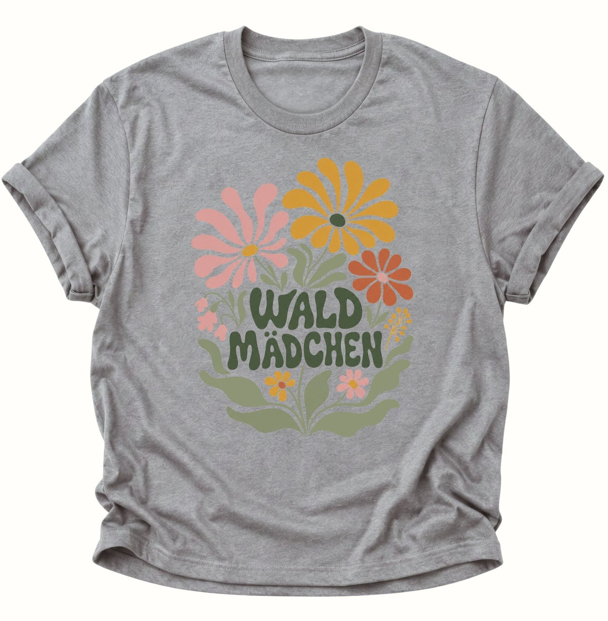 Waldmädchen Retro Blumen Unisex T-Shirt Sport Grey - PINE & RIVER