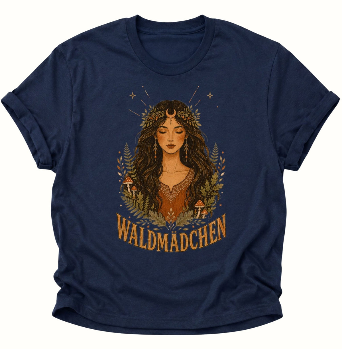 Waldmädchen Waldgöttin Unisex T-Shirt Navy Blue - PINE & RIVER