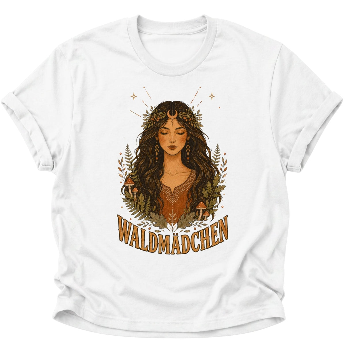 Waldmädchen Waldgöttin Unisex T-Shirt Weiß - PINE & RIVER