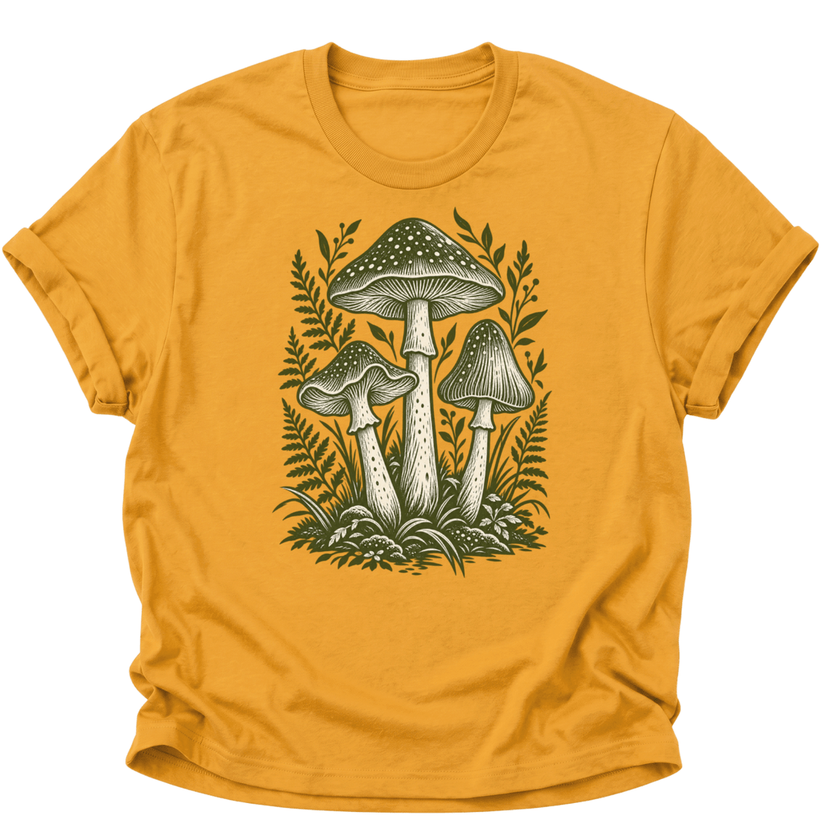 Waldpilze Botanik Unisex T-Shirt Gelb - PINE & RIVER