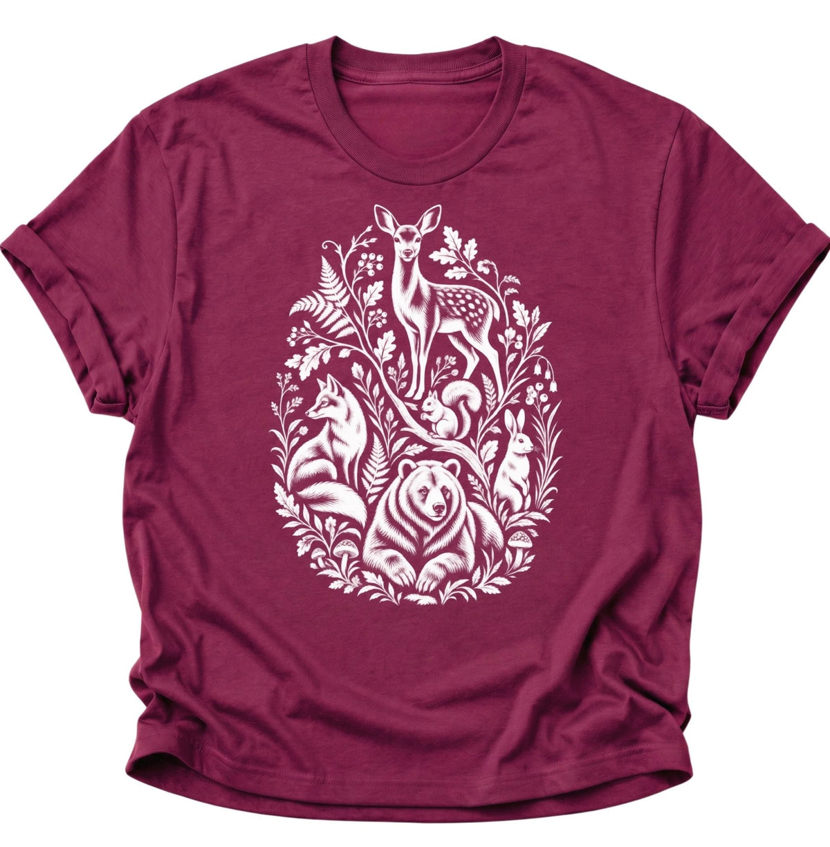 Waldtiere Natur Illustration Unisex T-Shirt Cardinal Red - PINE & RIVER