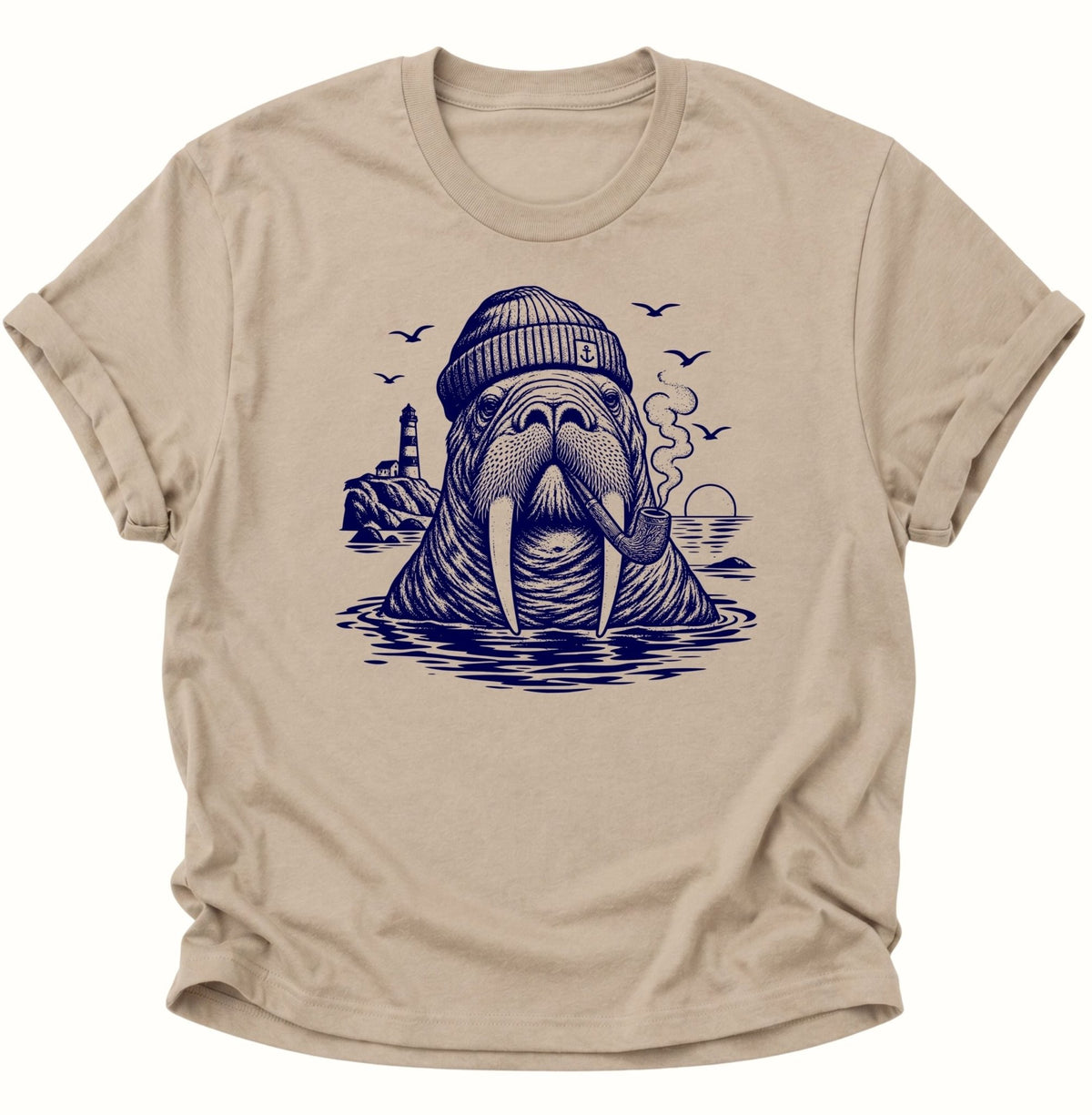 Walross Kapitän Unisex T-Shirt Sand - PINE & RIVER