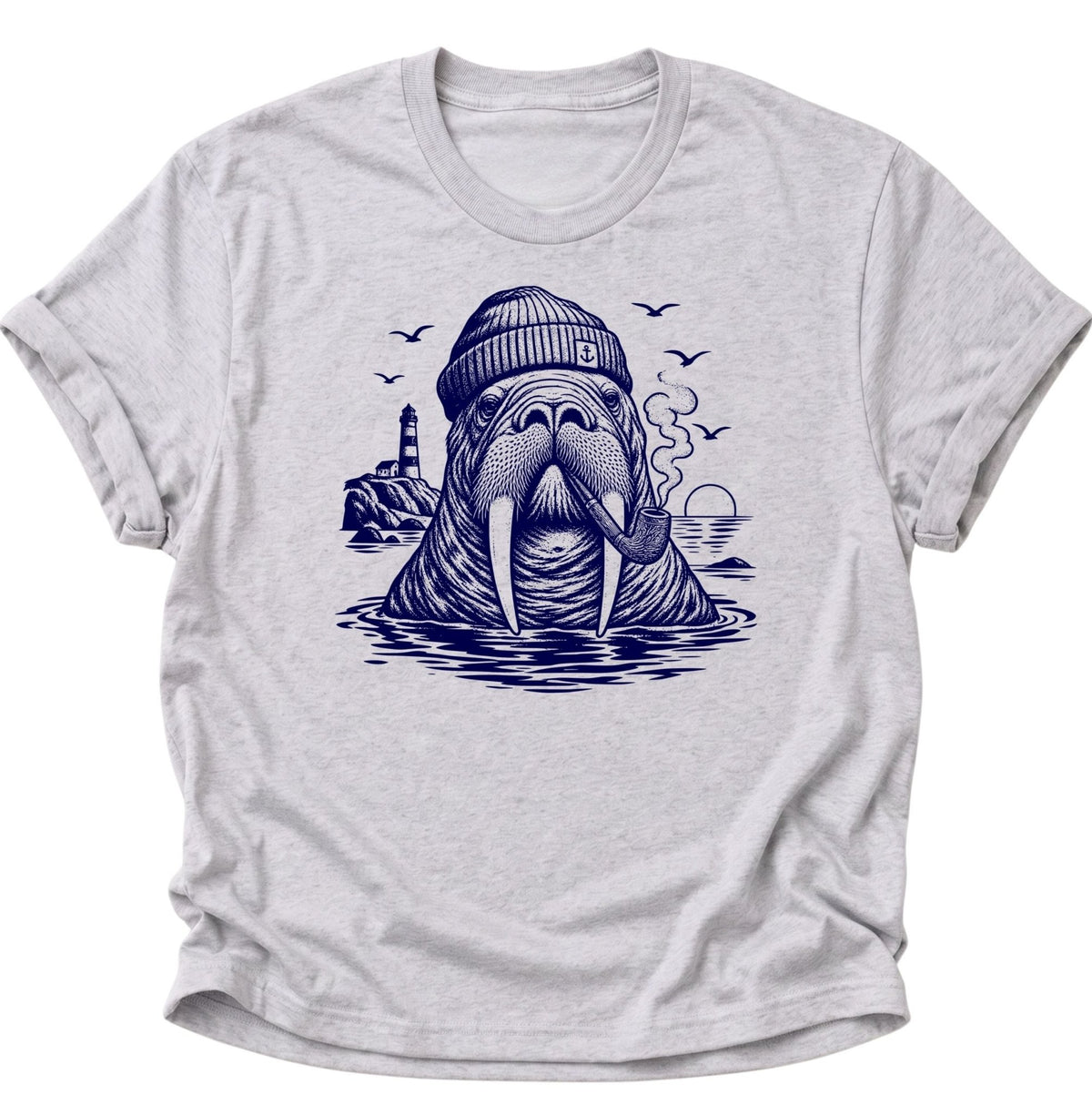 Walross Kapitän Unisex T-Shirt Ash Grey - PINE & RIVER