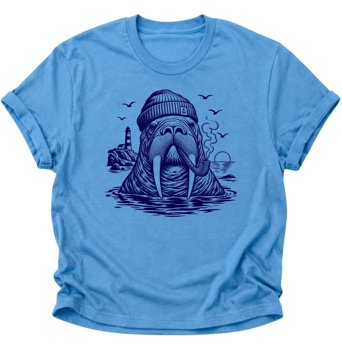 Walross Kapitän Unisex T-Shirt Carolina Blue - PINE & RIVER